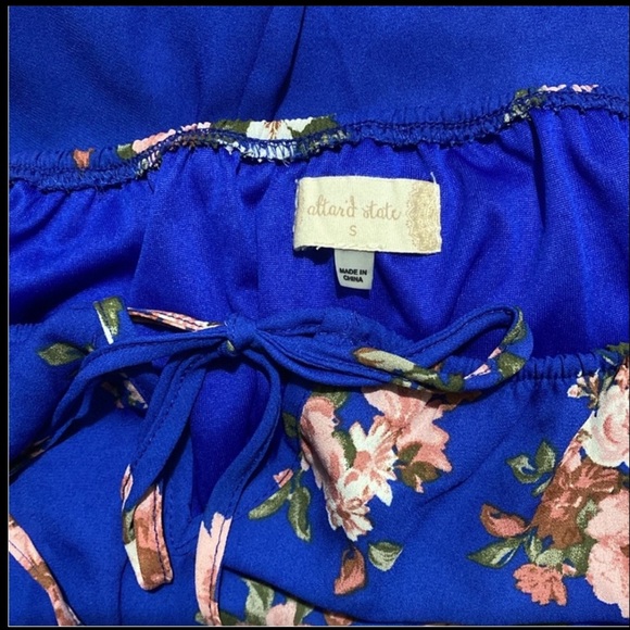 Altar'd State Blue Off-Shoulder Maxi Dress with Bishop Sleeves - Picture 7 of 9